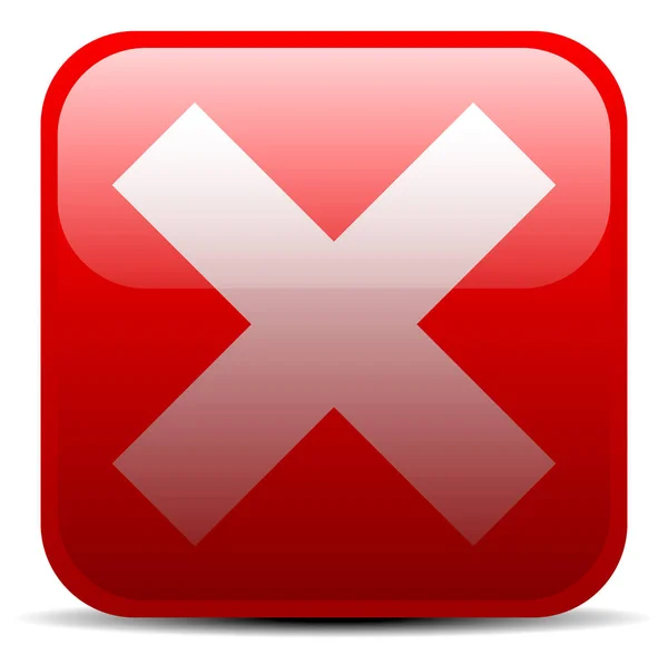 Gráficos cruzados vermelhos. Remover, excluir botão, ícone. vetor editável — Fotografia de Stock