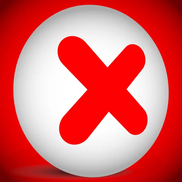 Red cross symbol icon as delete remove Royalty Free Vector