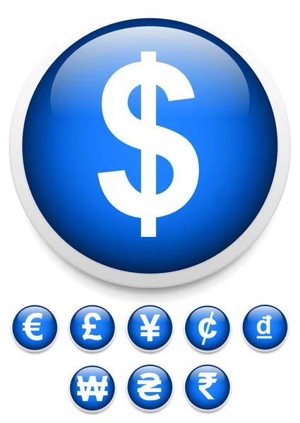 Currency Icons White — Stock Photo, Image