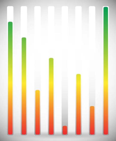 Vertical level indicator set with color code (Green at high leve — Stock Photo, Image