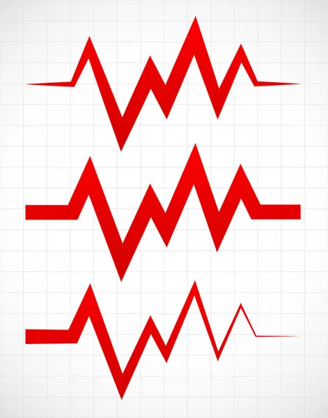 Szabálytalan pulzáló vagy ECG vonalak alatt kockás háttér — Stock Fotó