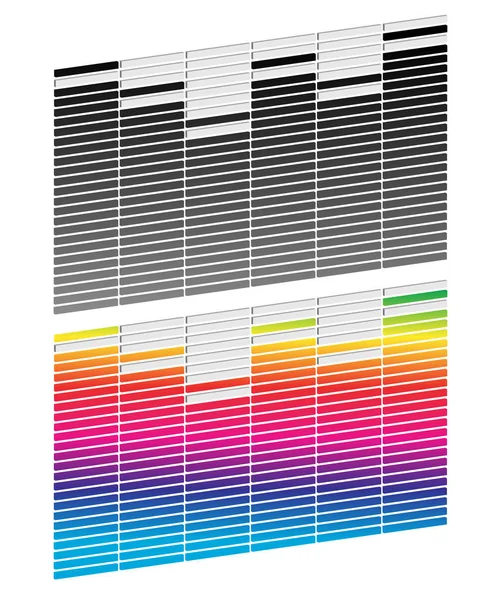 Gráficos ecualizadores (EQ). Versión en blanco y negro y degradado . — Foto de Stock