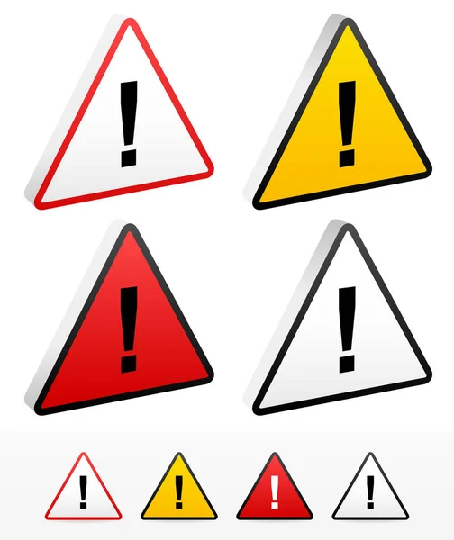 Triangular signs with exclmation marks. — Stock Photo, Image