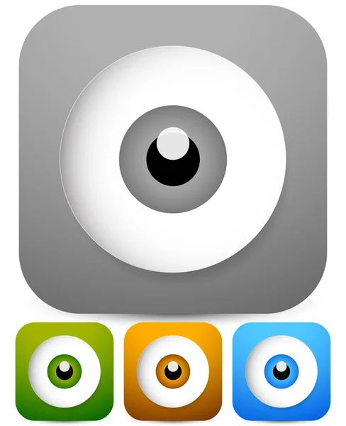 Eps 10 vector eye - eyeball icons in four colors. — Stock Photo, Image