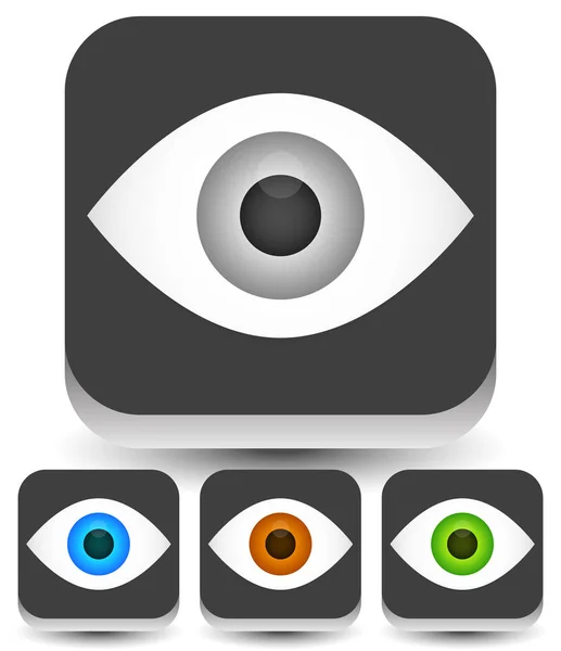 Eye, eyeball graphics in different colors. Gray, green, brown an — Stock Photo, Image