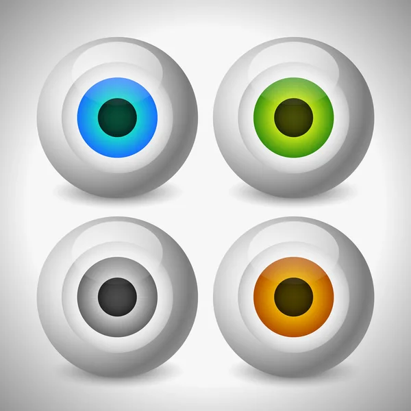 異なる色の目、眼球のグラフィック。グレー, グリーン, ブラウン — ストック写真