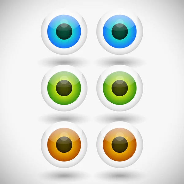 Eye, eyeball graphics in different colors. Gray, green, brown an — Stock Photo, Image