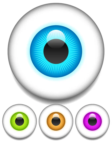 Eps 10 vector eye - eyeball icons in four colors. — Stock Photo, Image