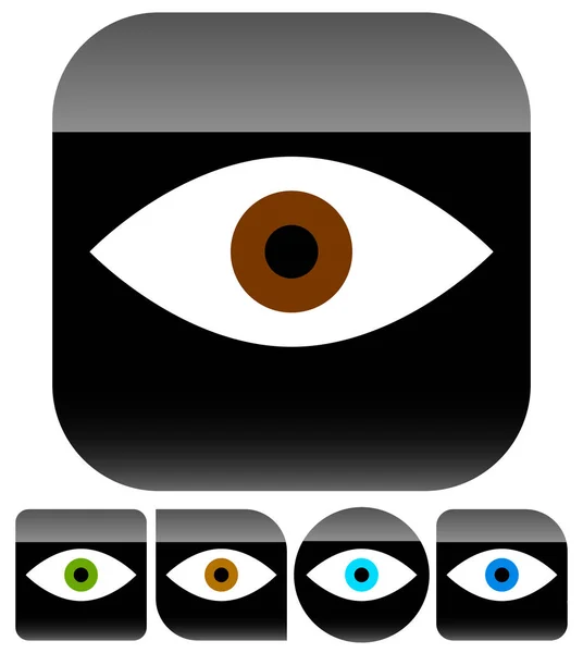 Простые человеческие иконки глаз разных цветов с разными формами — стоковое фото