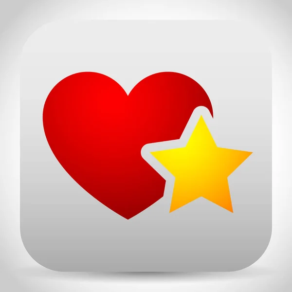 Toevoegen aan favorieten icon - hart met ster — Stockfoto