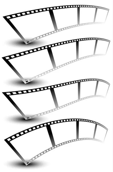 Strisce di film in bianco e nero, nastri di film — Foto Stock