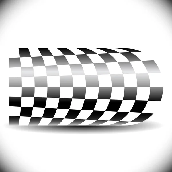 Abstraktní šachovní vlajka na bílém se stínem. — Stock fotografie