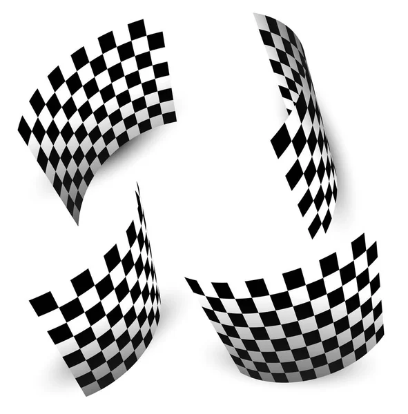Rutig (Chequered) racing flagga isolerad på vit — Stockfoto