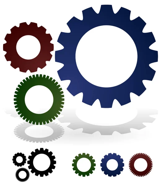 Gears Composition White — Stock Photo, Image
