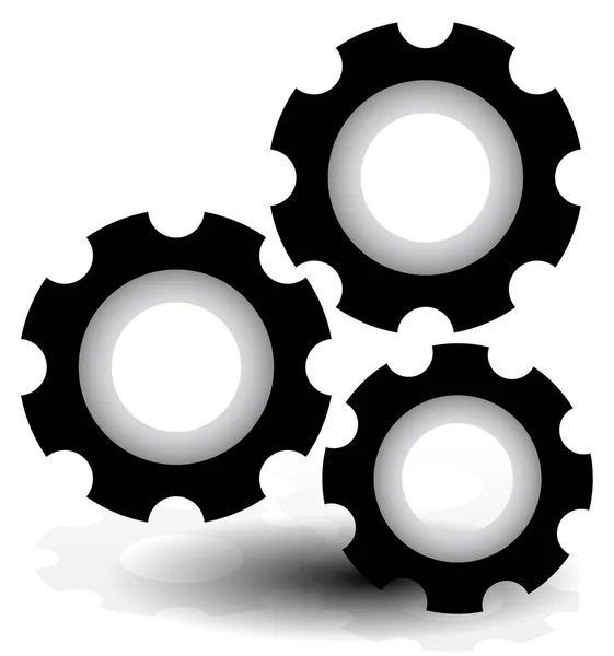 Diverses roues dentées, graphiques vectoriels de roue de rack. Mécanique, fabrication — Photo