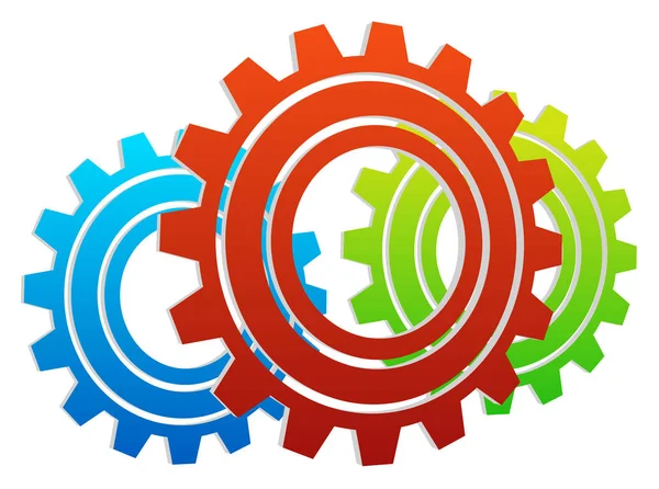 Various gear wheel, rack wheel vector graphics. Mechanics, manuf — Stock Photo, Image