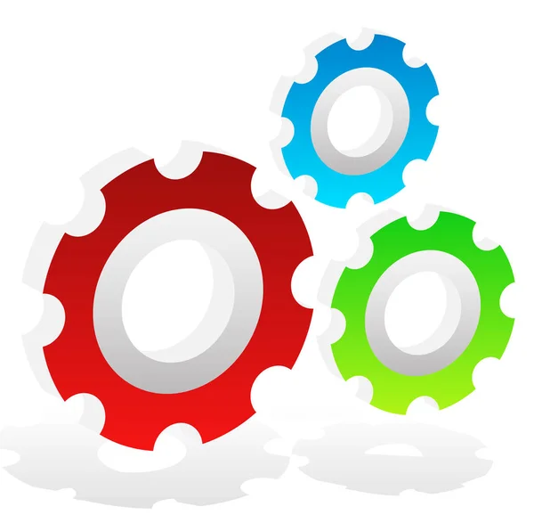 Verschillende Gear Wheel, Rack wiel vector graphics. Mechanica, manuf — Stockfoto