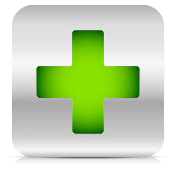 Stylový zelený kříž pro první pomoc, koncepce zdravotní péče — Stock fotografie