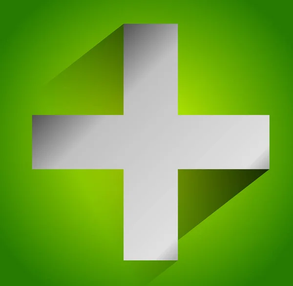 Зелений хрест знак для першої допомоги, охорони здоров'я, концепції підтримки . — стокове фото