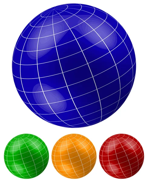 Grid, wireframe spheres, globes — Stok Foto