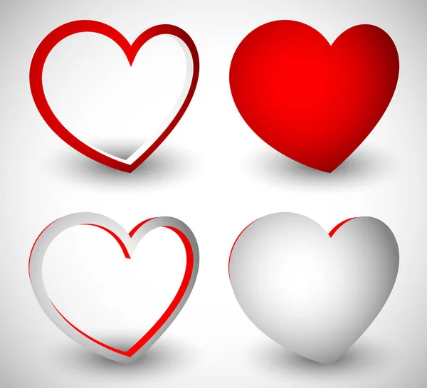 Vector graphics met rood hart. EPS 10. — Stockfoto