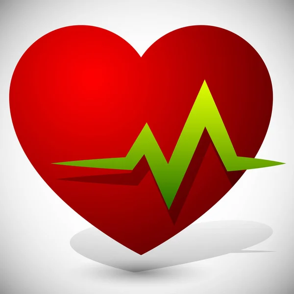 Cuore con linea ECG per cardiofitness, temi di salute cardiaca — Foto Stock