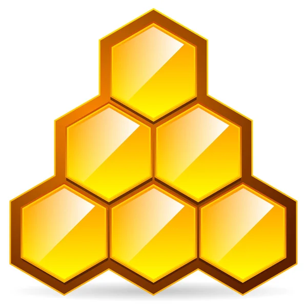 Favo de mel, ilustração de célula de mel / ícone isolado. Suor orgânico — Fotografia de Stock