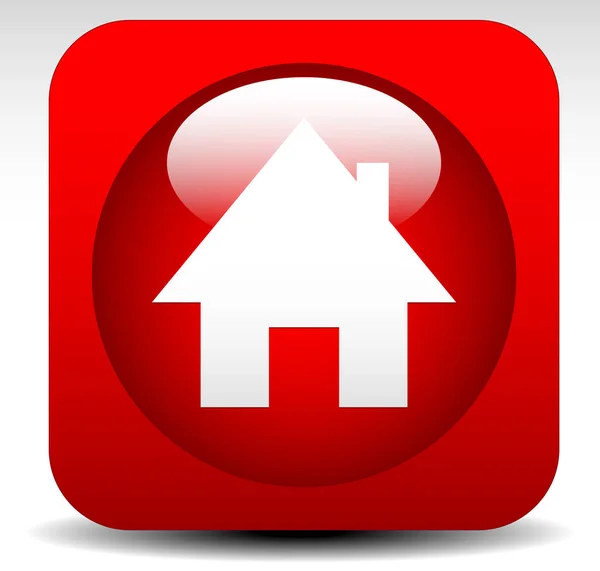 Zuhause, Haus-Symbol in Rot — Stockfoto