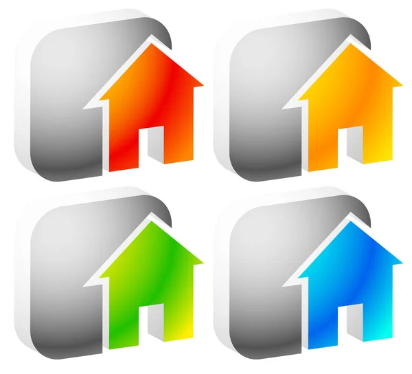 Icono (s) para casa, apartamento, alquiler, casa, página de inicio, conc vivienda —  Fotos de Stock
