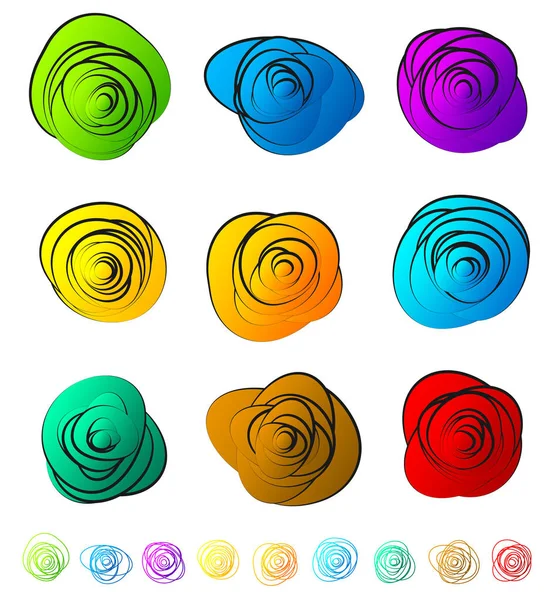 Abstract circular elements - circles, ovals with distortions in — Stock Photo, Image