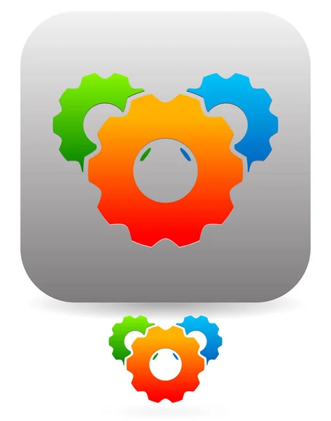 Flerfärgad kugg hjuls ikon, komposition — Stockfoto