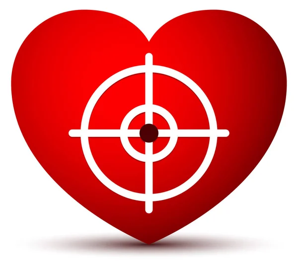 Heart graphics with crosshair. — Stock Photo, Image