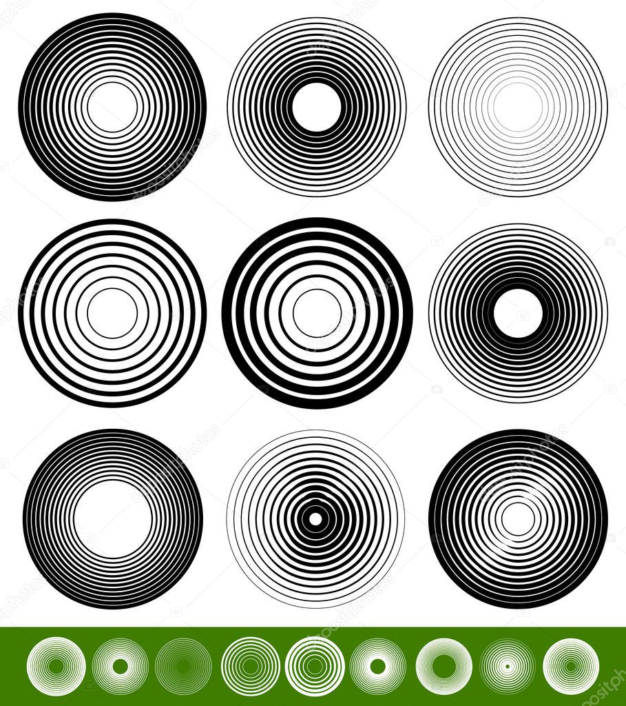 Abstract blended circle element set. vector illustration.