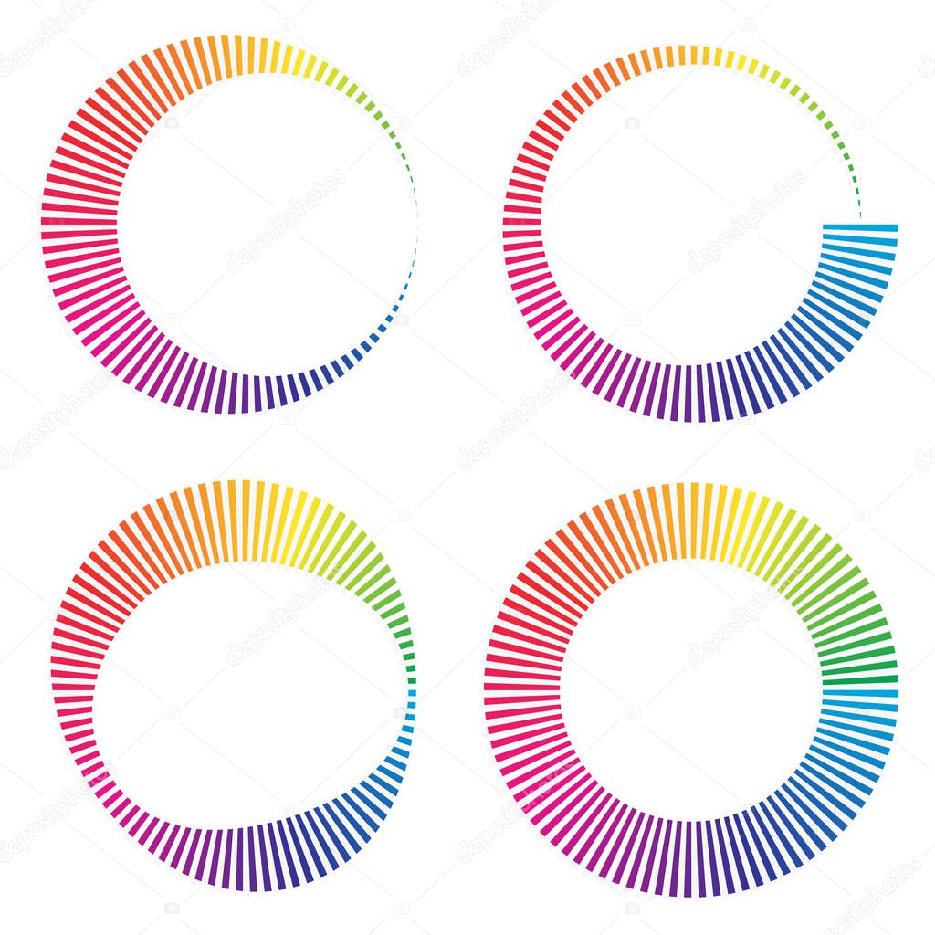 Circular color wheels or buffer shapes