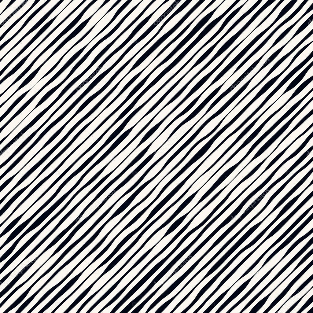 Slanted wavy lines. Modern, minimal vector pattern