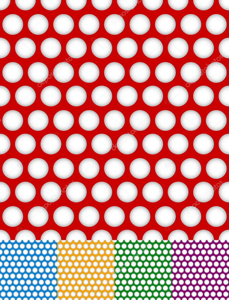 Polka dot, dotted backgrounds. Repeatable patterns with circles 