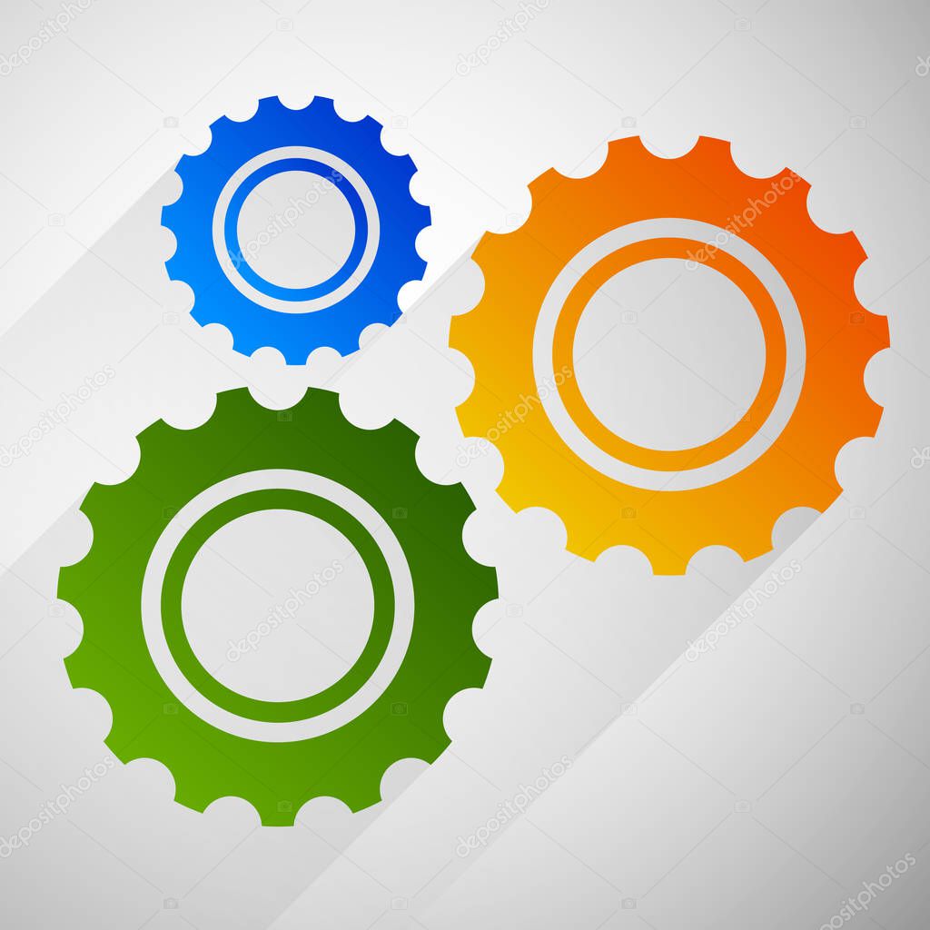 Gears, cogwheels icon, graphics for maintenance, repair, manufac