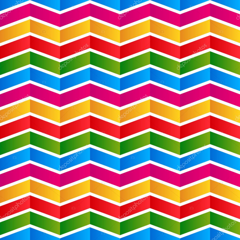 Colorful chevron background, pattern. Seamlessly repeatable. Vec
