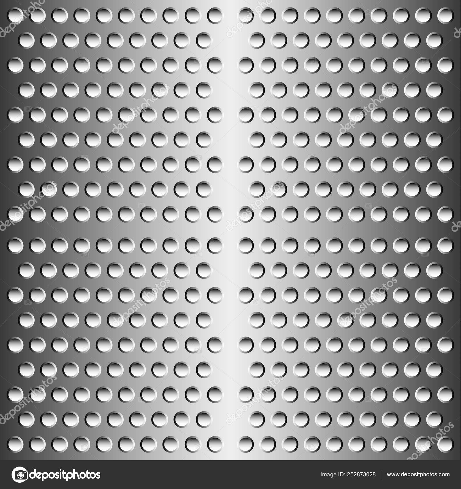 Abstract perforated metal surface / sheet. Studded, punctured me Stock