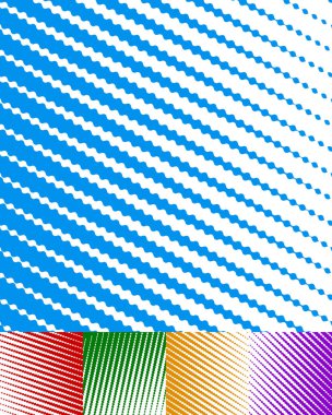 White billowy parallel stripes, lines background set clipart