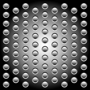 Soyut delikli metal yüzey/levha. Çivili, beni delindi