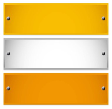 Uzun, dikdörtgen altın, gümüş, perçin ile bronz Plaketler. Seh