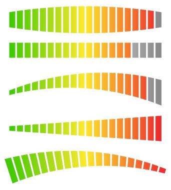 Renkli ilerleme çubukları, ilerleme, gücü göstergelerini. vektör