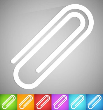 Kağıt klip, klip simgesi, eleman. Vektör Illustration