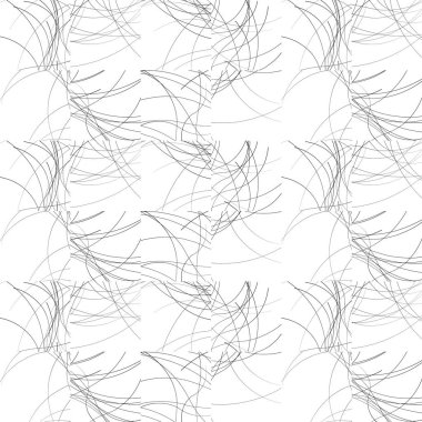 Dalgalı çizgiler tekrarlanabilir model. Siyah ve beyaz vektör arka plan