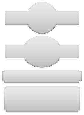 Beyaz üzerinde farklı plak, plaket şekilleri seti