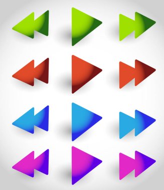 Geri sarma, oynatma, hızlı ileri gezinme düğmeleri. düzenlenebilir vektör g