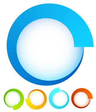 Yuvarlak, yuvarlak tasarım öğeleri. Preloader, arabellekleri şekilleri, prog