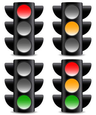 Trafik lambaları, beyaz gölge ile sinyalleri