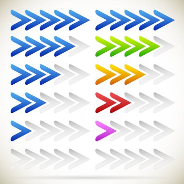 Beşinci adım sıfırdan oklarla ilerleme göstergesi. Ok ben